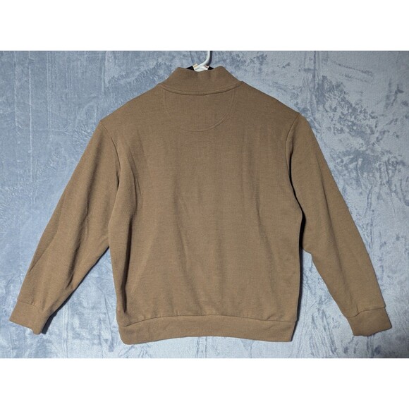 US Polo Assn Mens XL Beige Heather Quarter Zip Sweater Pullover Sweater Cotton - Picture 2 of 5